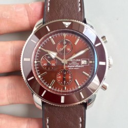 Replica Breitling Superocean Heritage II Chronograph 46 A1331233/Q616 Noob Stainless Steel Brown Dial Swiss 7750