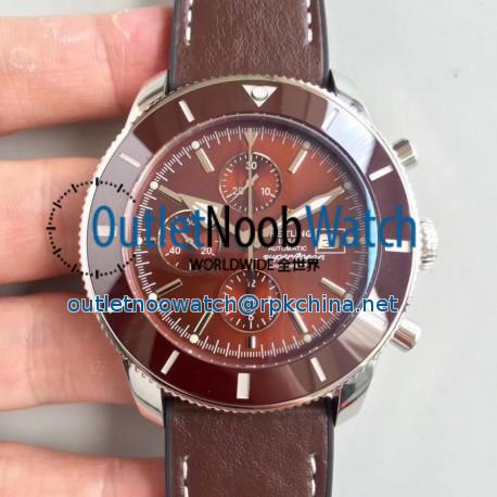 Replica Breitling Superocean Heritage II Chronograph 46 A1331233/Q616 Noob Stainless Steel Brown Dial Swiss 7750