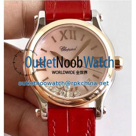 Replica Chopard Happy Sport 36MM Automatic 278559 Noob Stainless Steel & Rose Gold Pink Dial Swiss 2892