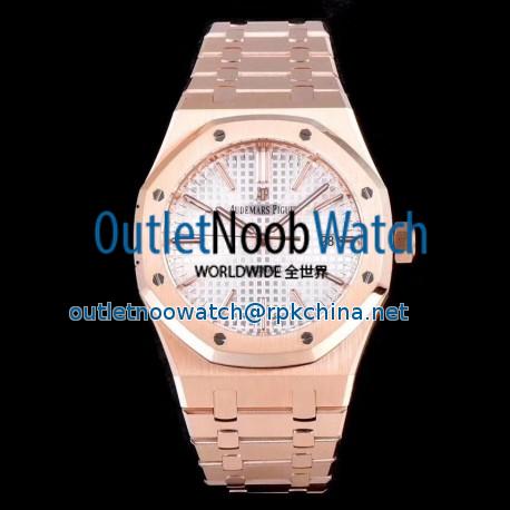 Replica Audemars Piguet Royal Oak 15450 JF V5 Rose Gold Silver Dial Swiss 3120