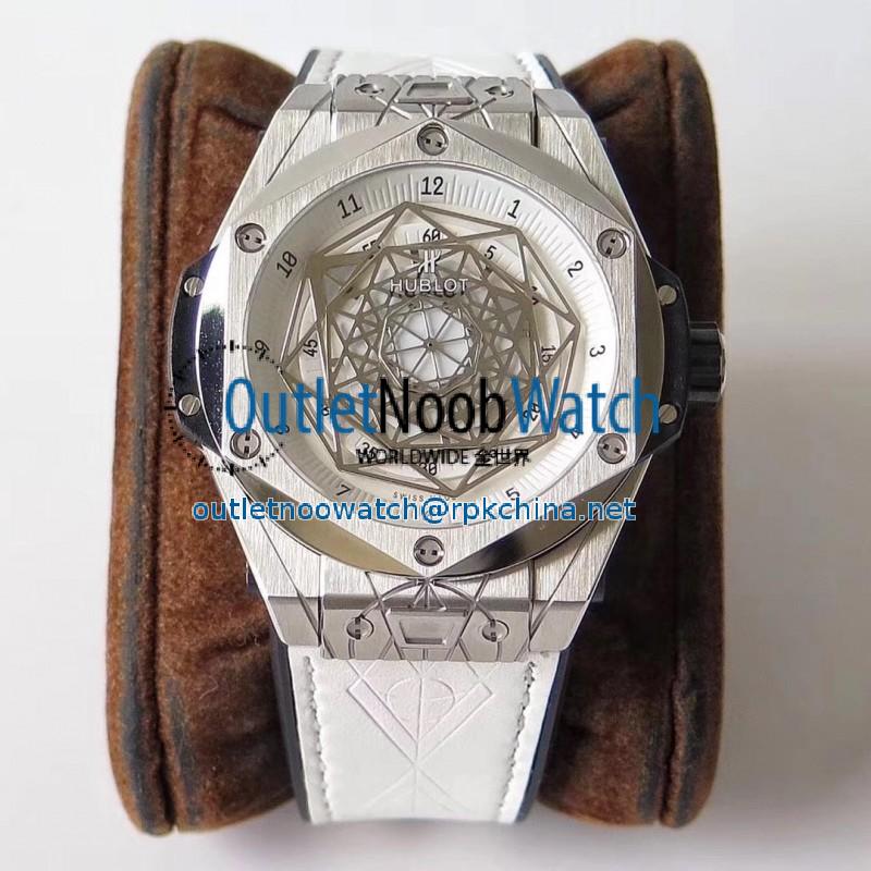 Replica Hublot Big Bang Sang Titanium White 415.NX.2027.VR.MXM18 TMF Titanium White Dial Swiss HUB1213 UNICO Manufacture