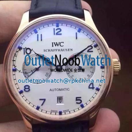 Replica IWC Portuguese IW500704 Power Reserve Rose Gold White Dial Blue Markers Swiss IWC 52010