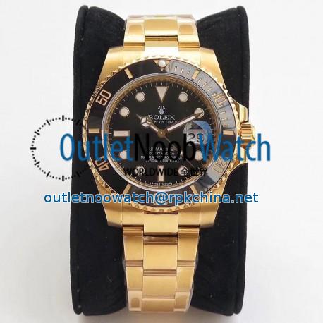 Replica Rolex Submariner Date 116618LN VR Stainless Steel With 18K Yellow Gold Wrapped Black Dial Swiss 2836-2