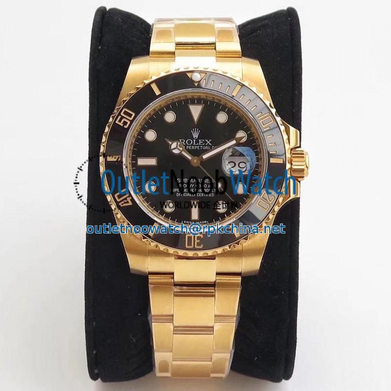 Replica Rolex Submariner Date 116618LN VR Stainless Steel With 18K Yellow Gold Wrapped Black Dial Swiss 2836-2