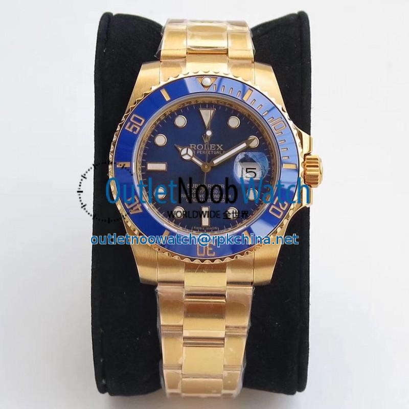 Replica Rolex Submariner Date 116618LB VR Stainless Steel With 18K Yellow Gold Wrapped Blue Dial Swiss 2836-2