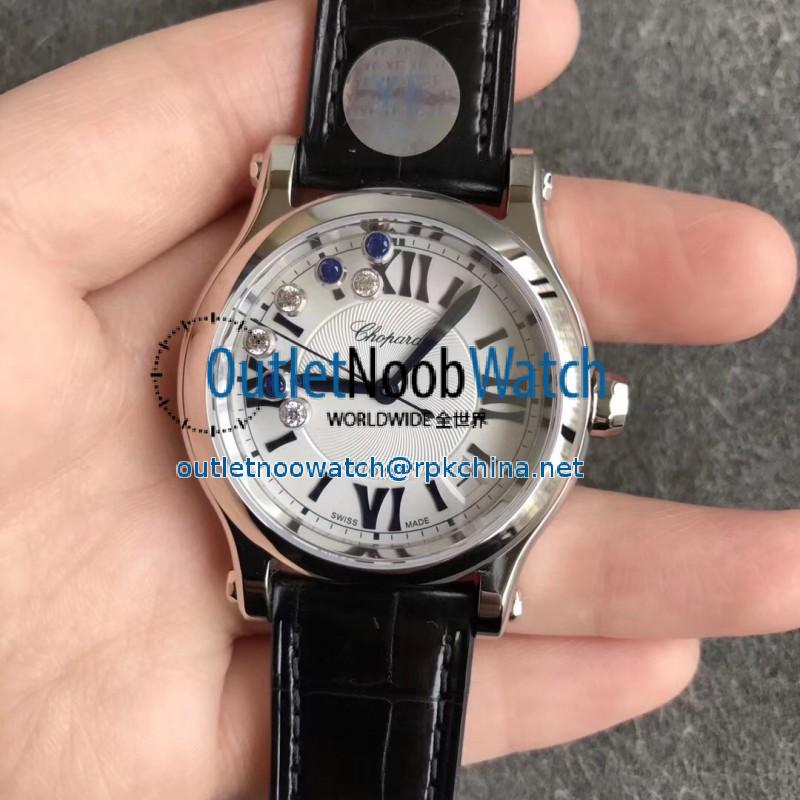 Replica Chopard Happy Sport 36MM Automatic 278559 YF V2 Stainless Steel White & Diamond Dial Swiss 2892