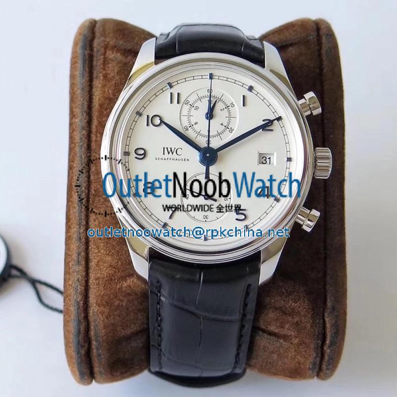 Replica IWC Portugieser Chronograph Classic IW390403 ZF Stainless Steel White Dial Swiss 7750