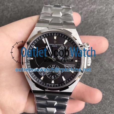 Replica Vacheron Constantin Overseas Dual Time 47450/B01A TWA Stainless Steel Black Dial Swiss 1222 SC