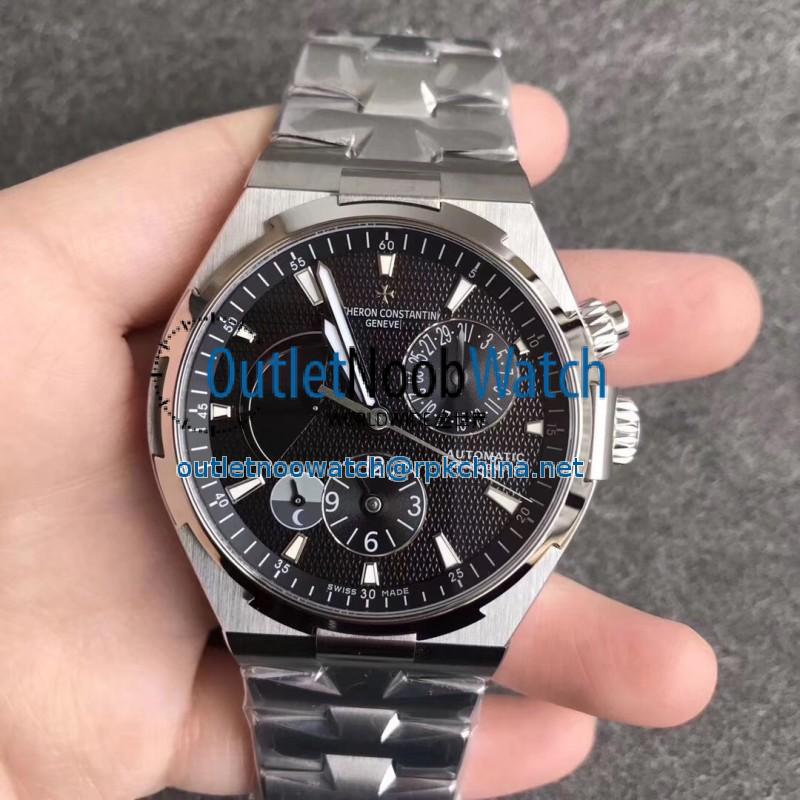 Replica Vacheron Constantin Overseas Dual Time 47450/B01A TWA Stainless Steel Black Dial Swiss 1222 SC