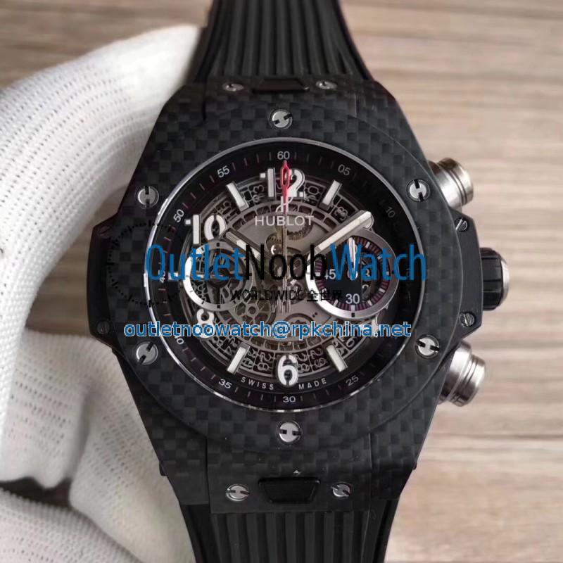 Replica Hublot Big Bang Unico Carbon 411.QX.1170.RX 3AF Carbon Fiber Skeleton Dial Swiss HUB1242