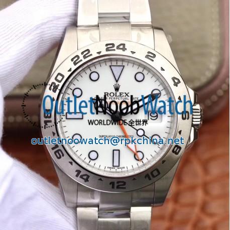 Replica Rolex Explorer II 216570 JF V3 Stainless Steel White Dial Swiss 2836-2