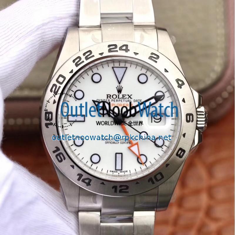 Replica Rolex Explorer II 216570 JF V3 Stainless Steel White Dial Swiss 2836-2