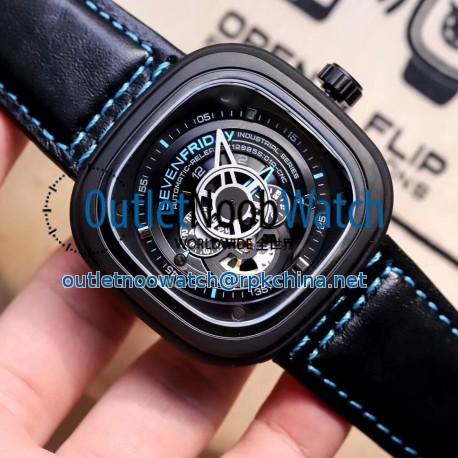 Replica SevenFriday P2B/02 Revolution SW PVD Black & Blue Dial Miyota 82S7