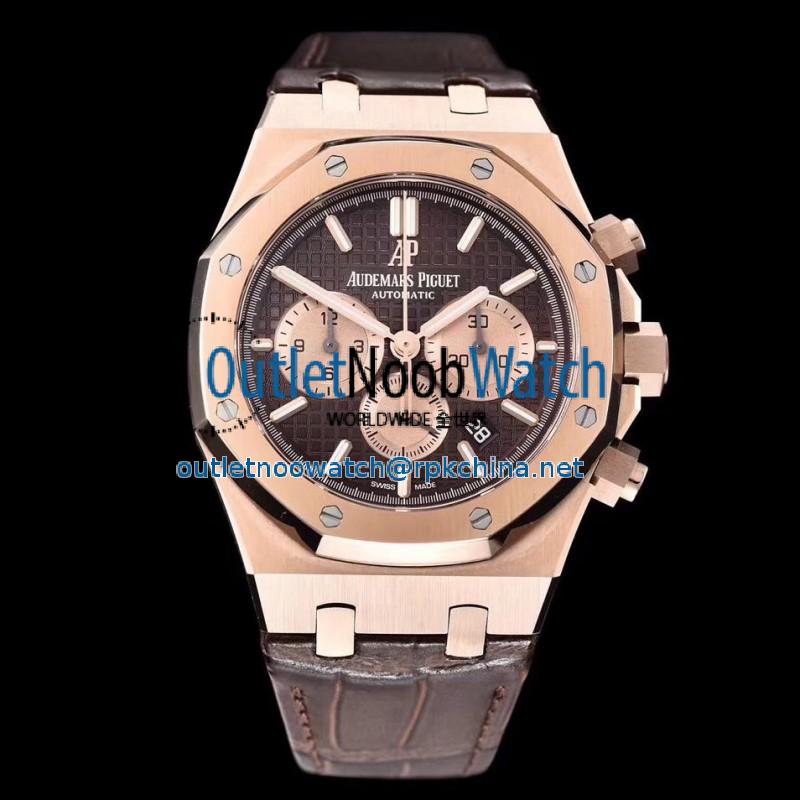 Replica Audemars Piguet Royal Oak Chronograph 26331 OM Rose Gold Chocolate Dial Swiss 7750