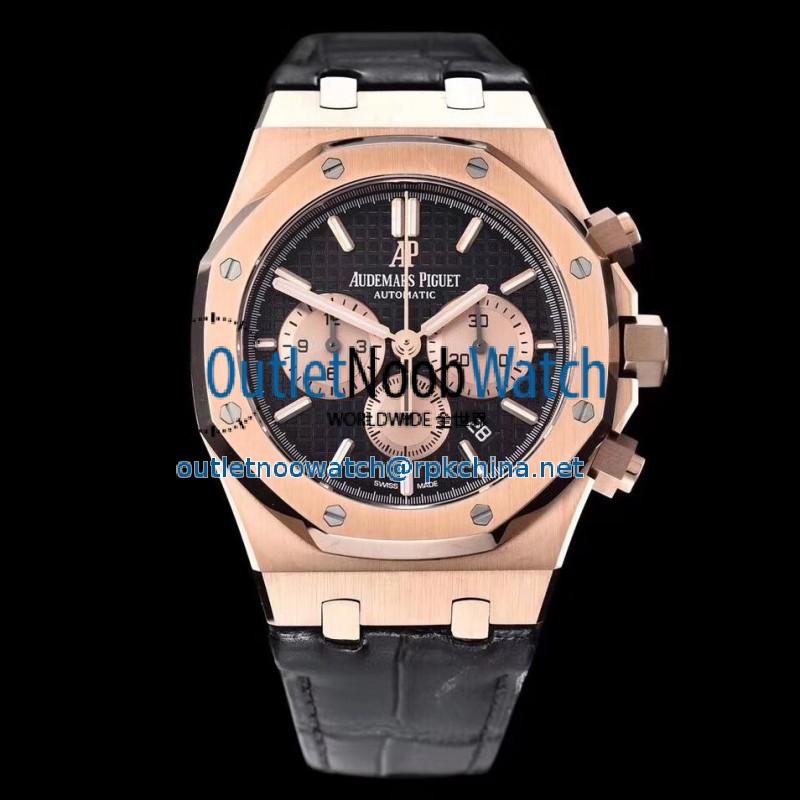 Replica Audemars Piguet Royal Oak Chronograph 26331 OM Rose Gold Black Dial Swiss 7750