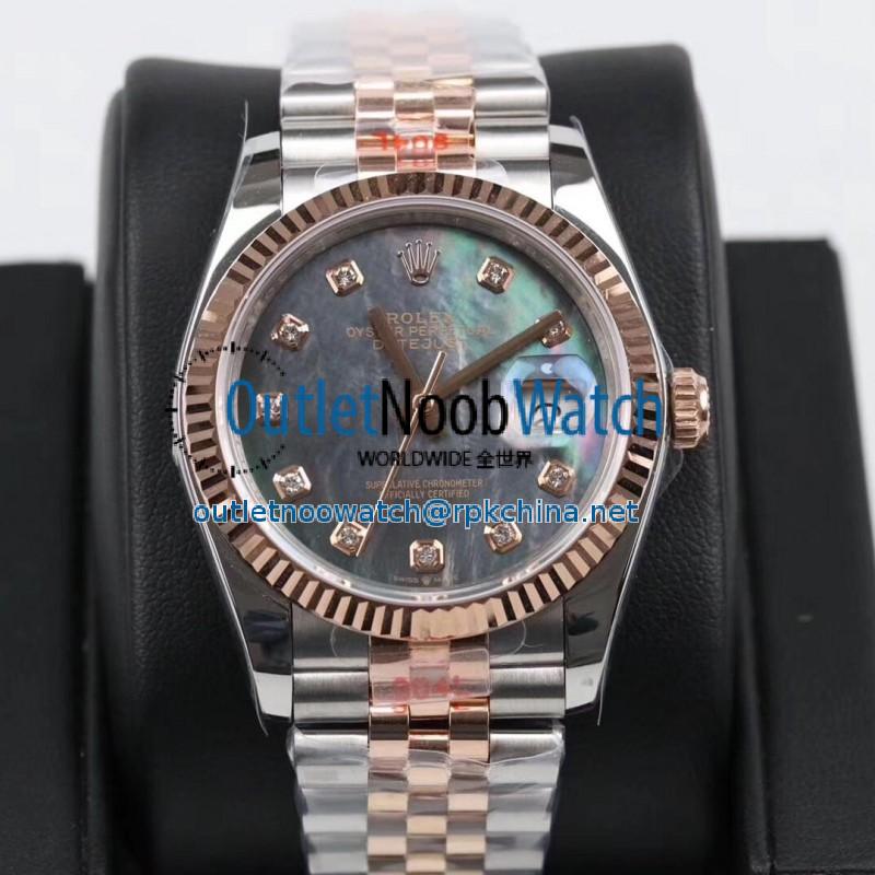 Replica Rolex Datejust 36MM 116231 GM Stainless Steel 904L & Rose Gold Grey Mother Of Pearl Dial Swiss 2824-2