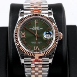 Replica Rolex Datejust 36MM 116231 GM Stainless Steel 904L & Rose Gold Green Dial Swiss 2824-2