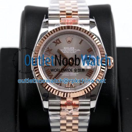 Replica Rolex Datejust 36MM 116231 GM Stainless Steel 904L & Rose Gold Anthracite Dial Swiss 2824-2