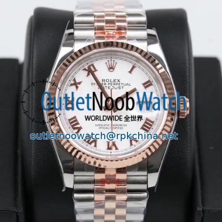 Replica Rolex Datejust 36MM 116231 GM Stainless Steel 904L & Rose Gold White Dial Swiss 2824-2