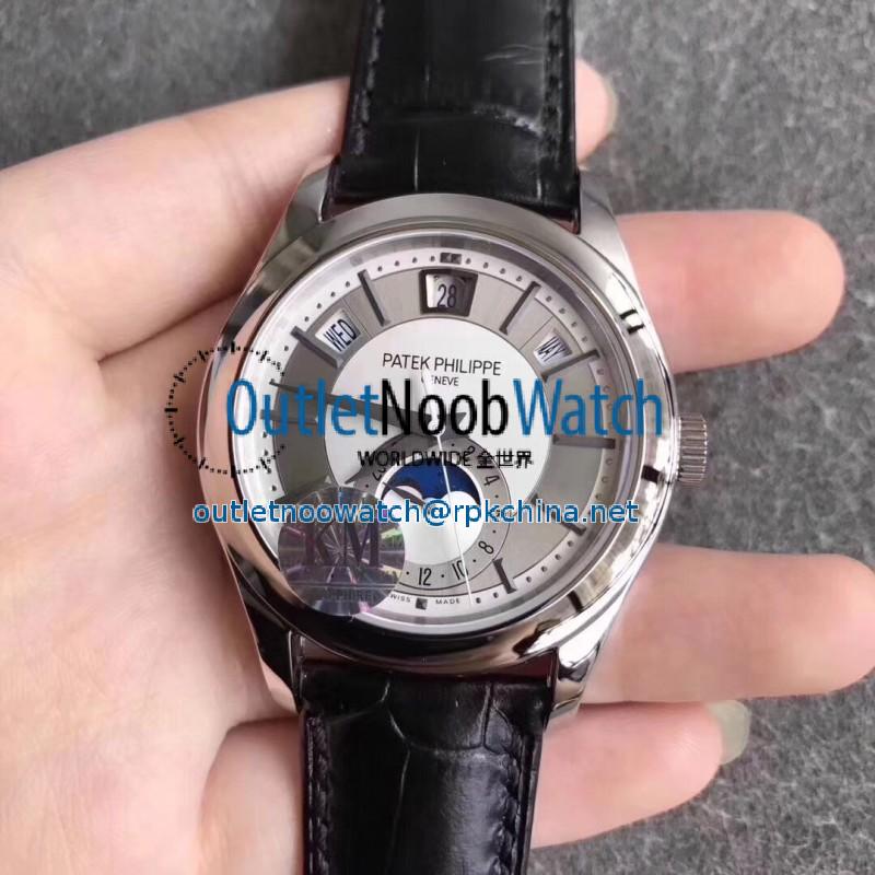 Replica Patek Philippe Annual Calendar 5205G-001 KM Stainless Steel White & Rhodium Dial Swiss 324SQALU 24H/206