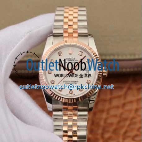 Replica Rolex Datejust 36MM 116231 GM Stainless Steel 904L & Rose Gold White Dial Swiss 2824-2