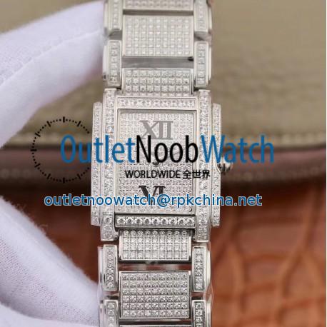 Replica Patek Philippe Ladies Twenty-4 4910/10A AW Stainless Steel & Diamond Diamond Dial Swiss Ronda Quartz