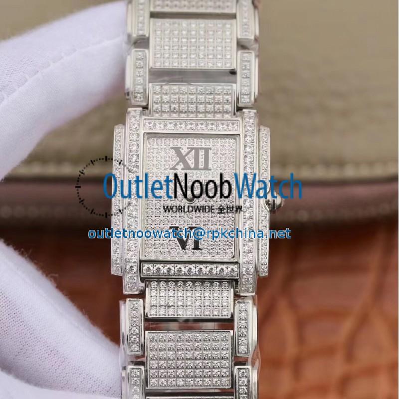 Replica Patek Philippe Ladies Twenty-4 4910/10A AW Stainless Steel & Diamond Diamond Dial Swiss Ronda Quartz