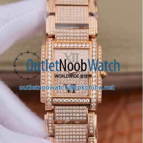 Replica Patek Philippe Ladies Twenty-4 4910/11R AW Rose Gold & Diamond Diamond Dial Swiss Ronda Quartz