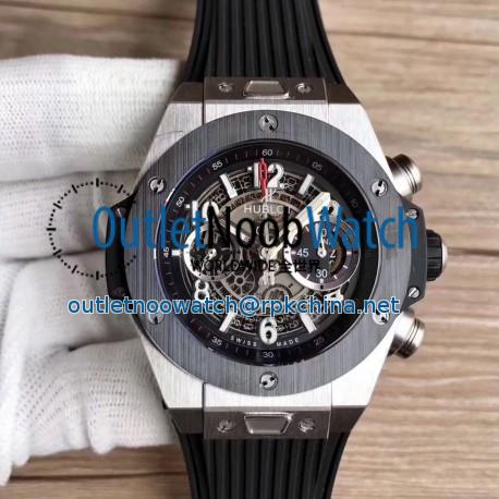 Replica Hublot Big Bang Unico Titanium Ceramic 411.NM.1170.RX Noob Titanium Skeleton Dial Swiss HUB1220