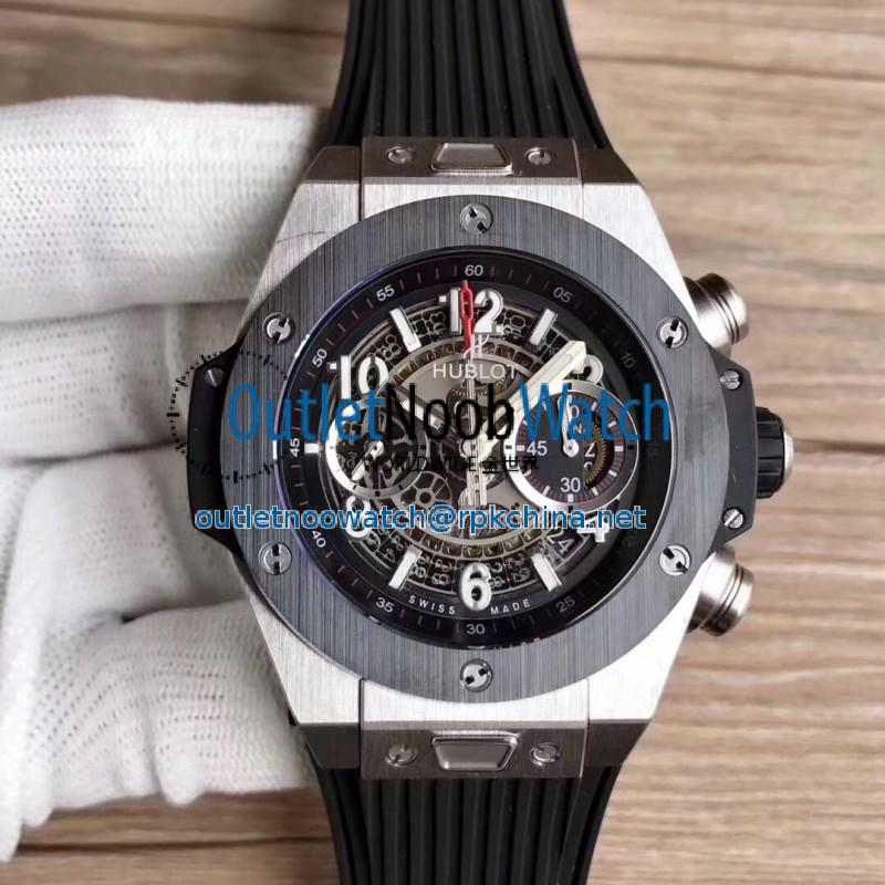 Replica Hublot Big Bang Unico Titanium Ceramic 411.NM.1170.RX Noob Titanium Skeleton Dial Swiss HUB1220