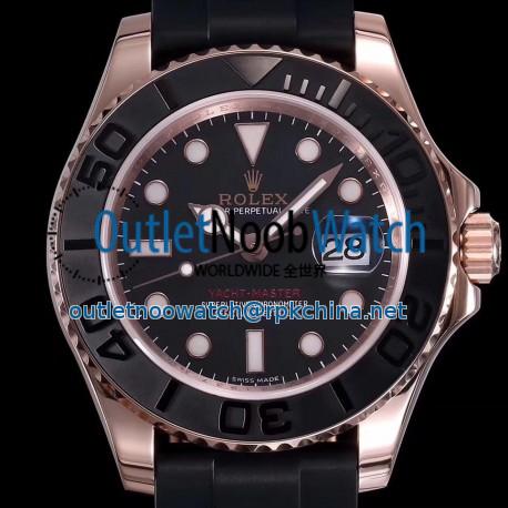 Replica Rolex Yacht-Master 40 116655 DJ Rose Gold Black Dial Swiss 2836-2