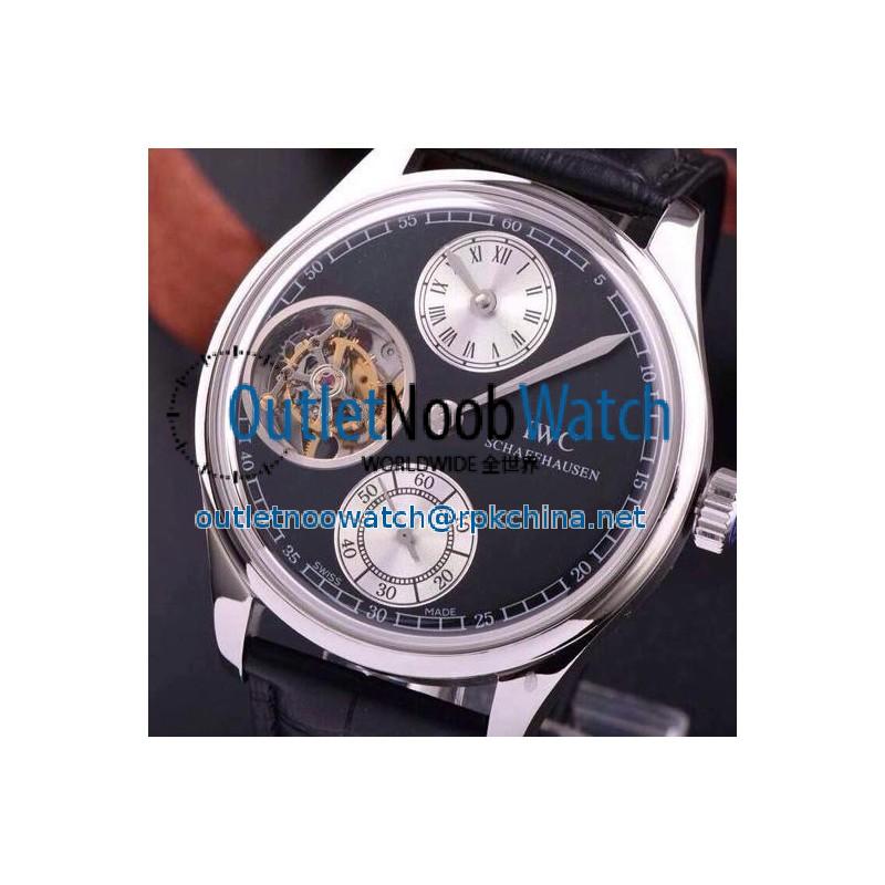 Replica IWC Portuguese Regulateur Tourbillon IW5446 Stainless Steel Black Dial Swiss Tourbillon