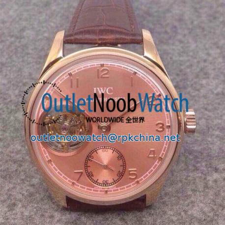 Replica IWC Portuguese Regulateur Tourbillon IW5446 Rose Gold Pink Dial Swiss Tourbillon