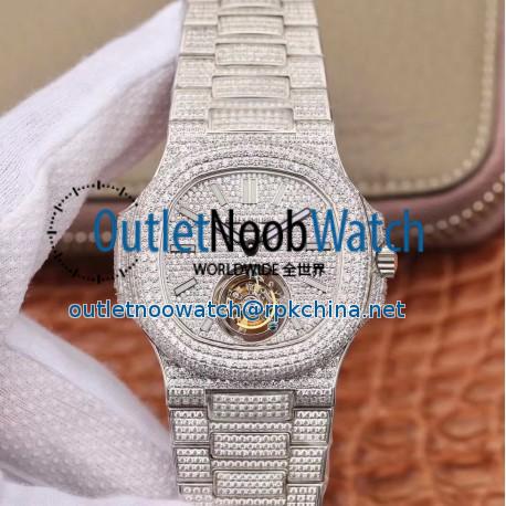 Replica Patek Philippe Nautilus Jumbo 5711 R8 Stainless Steel & Diamonds Diamond Dial Swiss Tourbillon