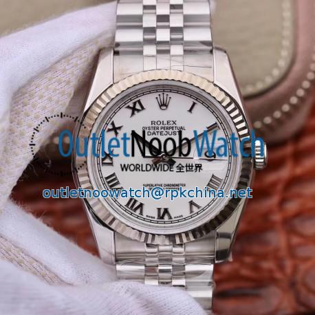 Replica Rolex Datejust 36MM 116234 AR V2 Stainless Steel 904L White Dial Swiss 3135