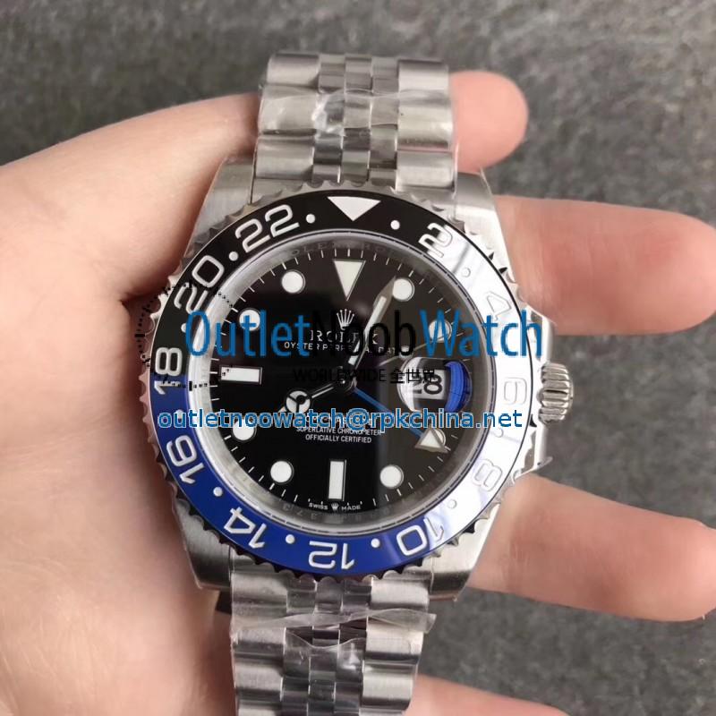 Replica Rolex GMT-Master II 116710BLNR EW Stainless Steel Black Dial Swiss 2836-2