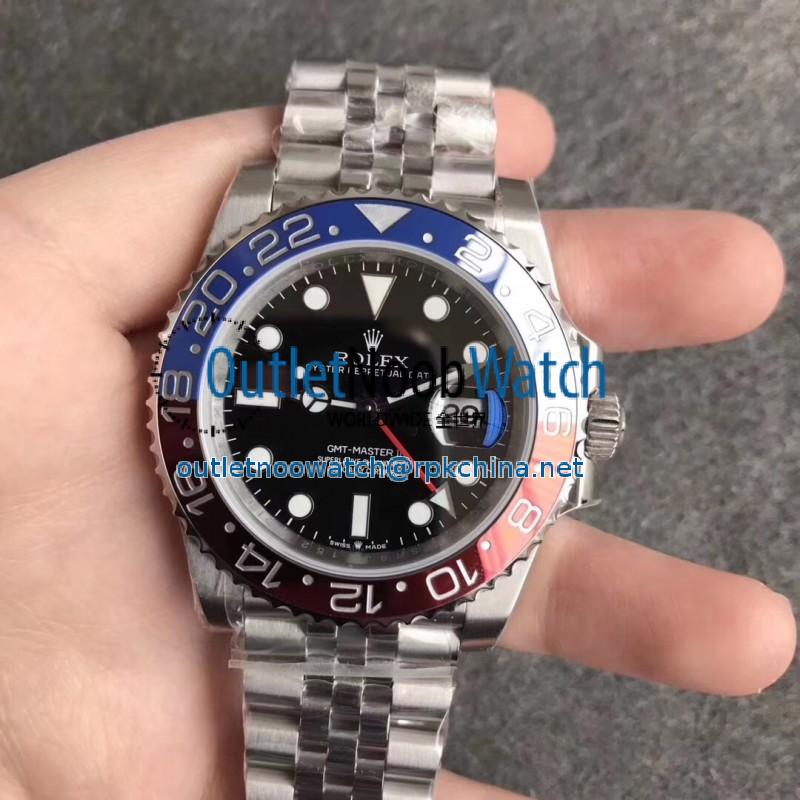 Replica Rolex GMT-Master II 126710BLRO EW Stainless Steel Black Dial Swiss 2836-2