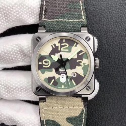 Replica Bell & Ross BR 03-92 Steel Bape Noob V3 Stainless Steel Camouflage Apes Dial M9015