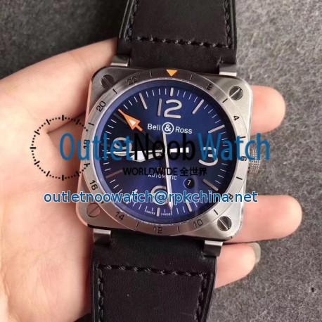 Replica Bell & Ross BR 03-93 GMT Noob Stainless Steel Blue Dial Swiss 2836-2