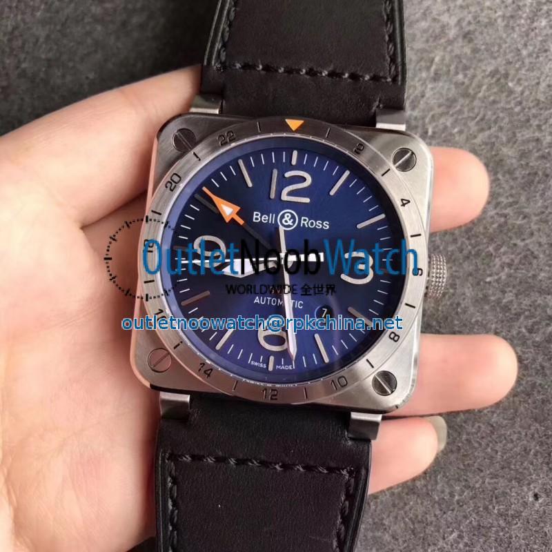 Replica Bell & Ross BR 03-93 GMT Noob Stainless Steel Blue Dial Swiss 2836-2