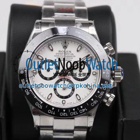 Replica Rolex Daytona Cosmograph 116500LN GM Stainless Steel 904L White Dial Swiss 4130 Run 6@SEC