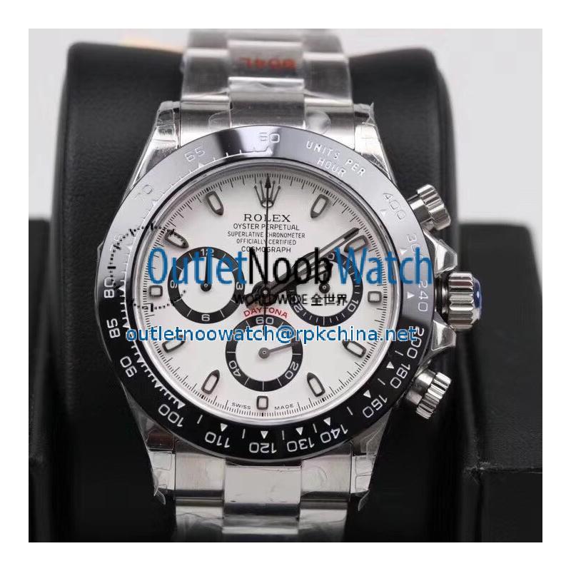 Replica Rolex Daytona Cosmograph 116500LN GM Stainless Steel 904L White Dial Swiss 4130 Run 6@SEC