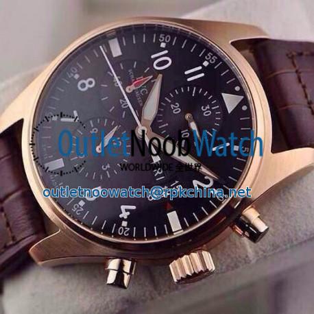 Replica IWC Pilot IW3777 Chronograph Rose Gold Black Dial Swiss 7750