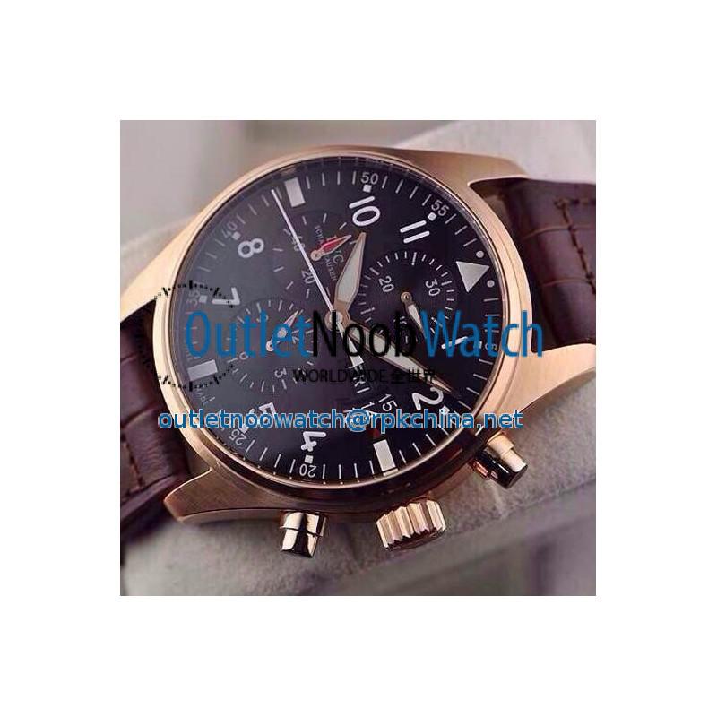 Replica IWC Pilot IW3777 Chronograph Rose Gold Black Dial Swiss 7750