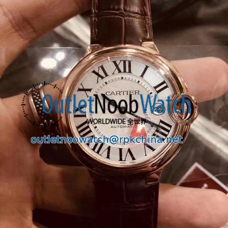 Replica Ballon Bleu De Cartier 42MM W6900651 V6 Rose Gold Silver Dial Seiko NH05A