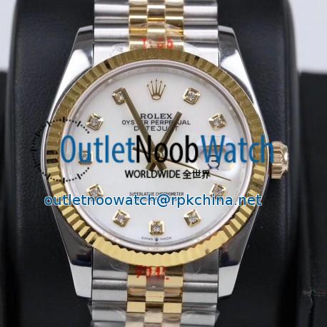 Replica Rolex Datejust 36MM 116233 GM Stainless Steel 904L & Yellow Gold White Dial Swiss 2824-2