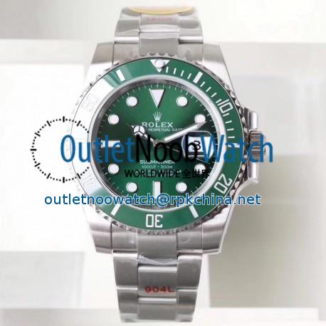 Replica Rolex Submariner Date 116610LV NAIL Maker Stainless Steel 904L Green Dial Swiss 3135