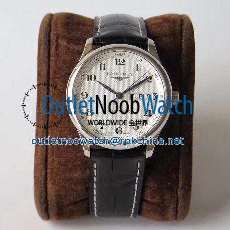 Replica Longines Master Day-Date L2.755.4.78.3 KZ Stainless Steel Silver Dial Swiss L636