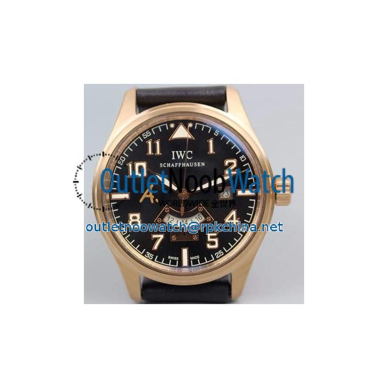 Replica IWC Pilot UTC Antoine De Saint Exupery IW326103 44MM GMT Rose Gold Black Dial Swiss 30710