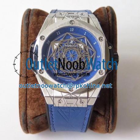 Replica Hublot Big Bang Sang Titanium Blue 415.NX.7179.VR.1704.MXM18 TMF Titanium Blue Dial Swiss HUB1213 UNICO Manufacture